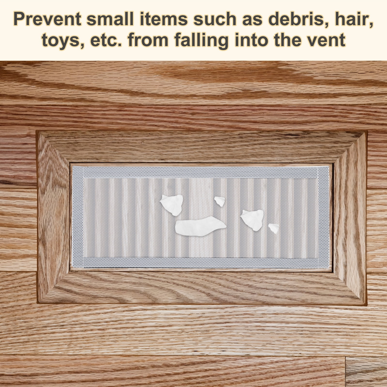 6Pcs Floor Vent Covers, 12"x4" Magnetic Floor Register Air Vent Screen, White