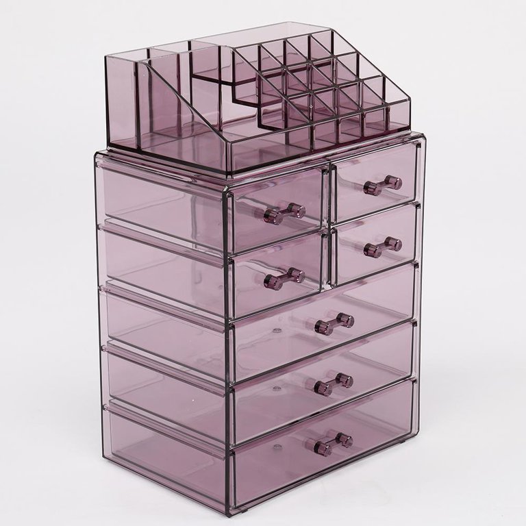  Stackable Cosmetic Organizer Storage Drawers, Set of 2