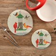 thumbnail image 5 of SKYSONIC Cute Birds Cardinal Pot Holders Trivets, 2 Pcs Heat Resistant Trivets,Cartoon Seeds Cage Cotton Thread Weave Mats for Hot Pads Pans Pot Bowl Teapot for Kitchen Decor, 5 of 7