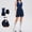 Navy, variant on Top-kevin Women Pleated Tennis Skirt Set Two Piece Racerback Golf Outfits High Waisted Pickleball Skirt with Shorts