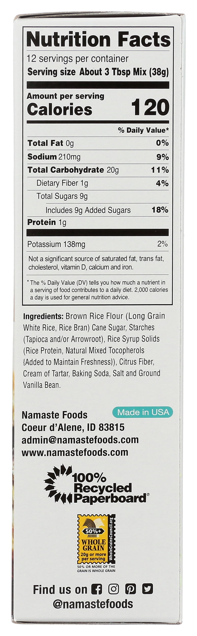 (6 pack) Namaste Foods Gluten Free Muffin Mix, 16 oz. Box, Muffin & Scone Mix.
