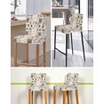 thumbnail image 5 of Coffee Bar Stool Covers Set of 4, Brown Beans Cup Dessert Drink Monochrome Stretch Washable Bar Chair Covers with Backs, Removable Pub Counter Height Chair Cover for Kitchen Dining Room Cafe, 5 of 7