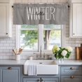 thumbnail image 2 of Hello Winter Farmhouse Short Window Curtain Valances, Grey Merry Christmas Holiday Rod Pocket Kitchen Valances for Living Room Bedroom Bathroom Cafe 60" x 18", 2 of 8