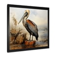 thumbnail image 2 of Designart "Retro Shoreline Pelican" Animals Framed Wall Art Decor - Modern Black Pelican Living Room Framed Canvas Art, 2 of 6