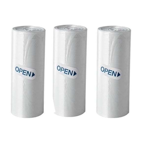 BPPEG Small Trash Bags, 4 Gallon Mini Garbage Bags, Clear Disposable Waste Basket Liners for Bathroom, Office and Bedroom Use Mini Trash Bags White