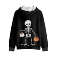 thumbnail image 5 of Xoenoiee Skull Pumpkin Print Boys Casual Hoodies Halloween Hooded Sweatshirts Tops with Pocket Lightweight Shirt Tops Winter Clothes with Zipper for Boys Studens Teens, XL, 5 of 7