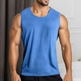 thumbnail image 4 of Fgnfyis Men's Casual Tank Tops Comfortable Loose Fit for Postoperative Recovery Easy Wear Summer Apparel Men's Tank Tops Blue S, 4 of 8