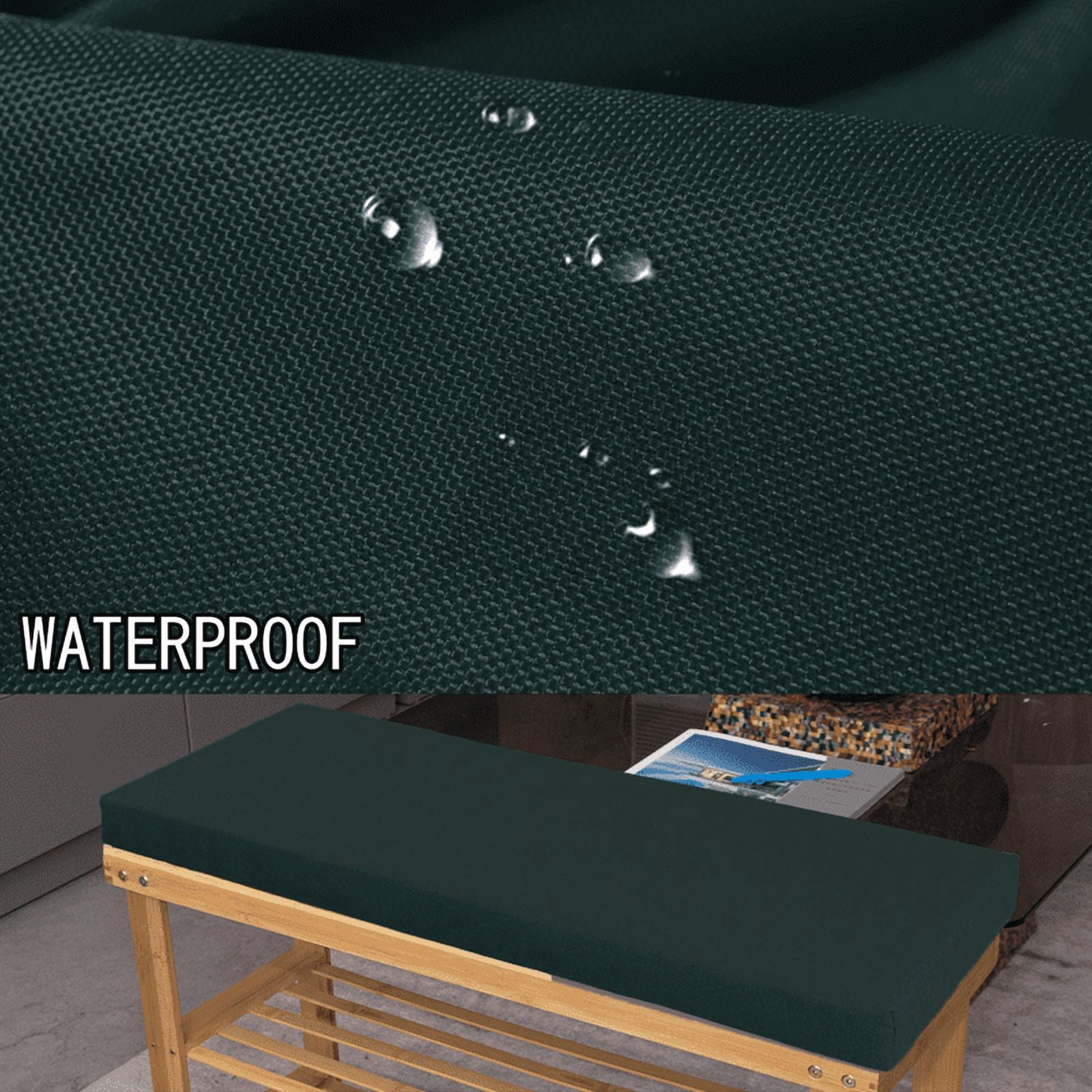 Bench Cushion Pads for Indoor/Outdoor Furniture/Window Seat Chair Sofa Couch Swing Garden 70D High-Resilience Upholstery Thickened Foam 3 Inch Thickness 2 Ties with Beige Non-slip Bottom