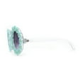 thumbnail image 3 of Womens Daisy Flower Trim Round Circle Lens Hippie Sunglasses Mint Smoke, 3 of 4