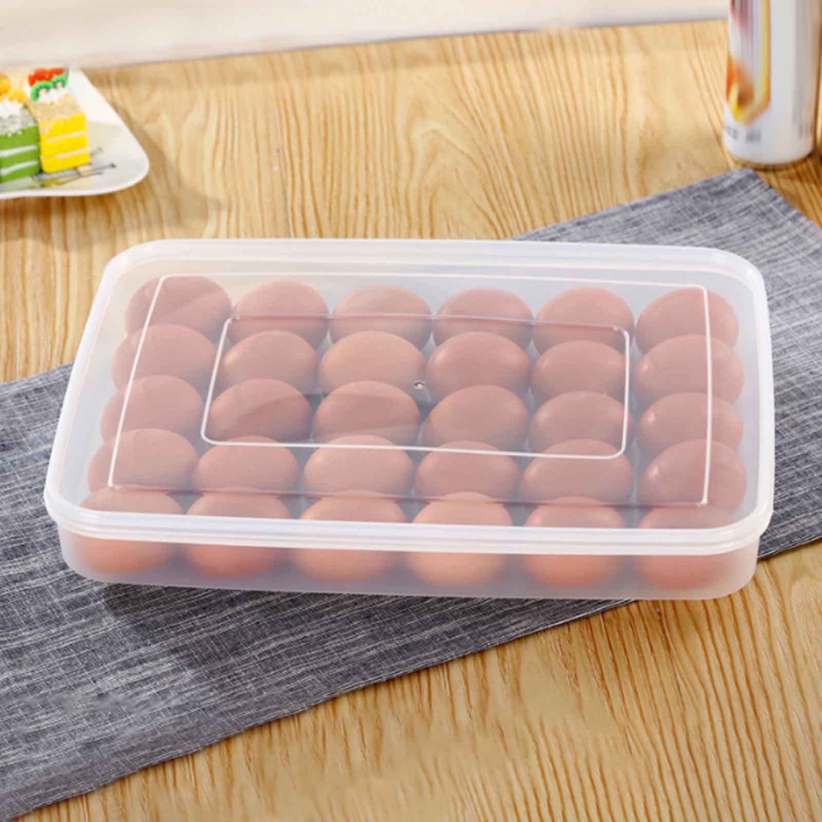 3 Pack Egg Containers with Lid, Plastic Egg Storage Container Stackable Deviled Egg Carrier for 120 Eggs, Egg Organizer for Protect and Keep Fresh 13.6x10.2x2.2 Inch