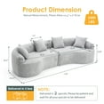 thumbnail image 5 of HUTWIFE Home Modern Solid Print Chenille Reclining Modular Sofa with 4 Throw Pillows, Gray, 5 of 8