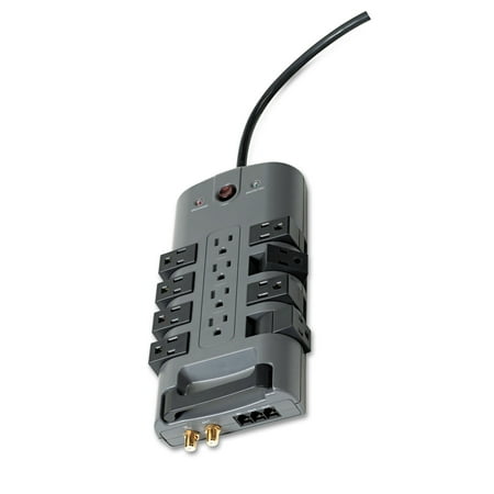 Belkin Pivot Plug Surge Protector, 12 Outlets, 8 ft Cord, 4320 Joules, Gray