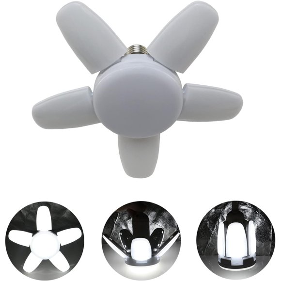 Mini Bombilla Led de 5 Helices, Mini Fan Led de 5 Luces Brillantes para Iluminacion en Casa, Foco de Luz Led Blanca