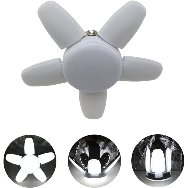 Mini Bombilla Led de 5 Helices, Mini Fan Led de 5 Luces Brillantes para Iluminacion en Casa, Foco de Luz Led Blanca