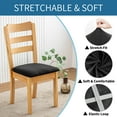 thumbnail image 6 of Y YUNHSOM Stretch Chair Seat Covers, Stable Washable Slipcovers Chair Protectors for Home, Kitchen, Office (Black,6 Pcs), 6 of 8