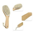 thumbnail image 3 of Unique Bargains 1 Pc Curved Handle Bath Brush Short Body Scrubber for Bath 9.84" Length Brown, 3 of 6