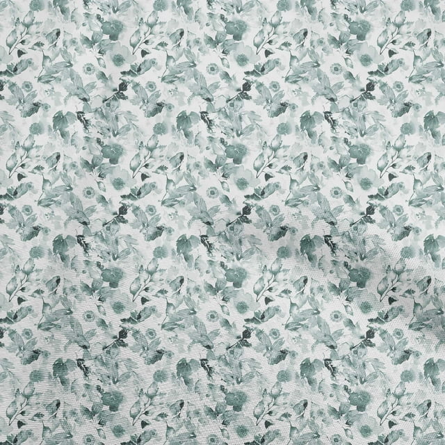 oneOone Rayon Grayish Blue Fabric Water Color Sewing Material Print Fabric By The Yard 56 Inch Wide