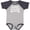 Baseball Heather and Navy, variant on Inktastic Happy Canada Day with Distressed Maple Leaves Boys or Girls Baby Bodysuit