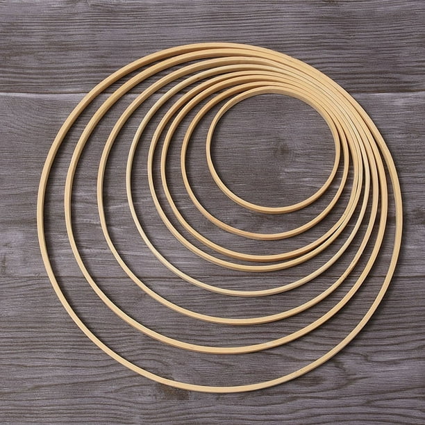 Juego de decoración de boda con anillo interior de bambú, atrapasueños, anillo de bambú, artesanías de bambú, accesorios para abanicos redondos perforables
