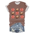 thumbnail image 4 of Puntoco Camiseta de cuello redondo y manga corta con estampado informal para mujer, 4 of 4