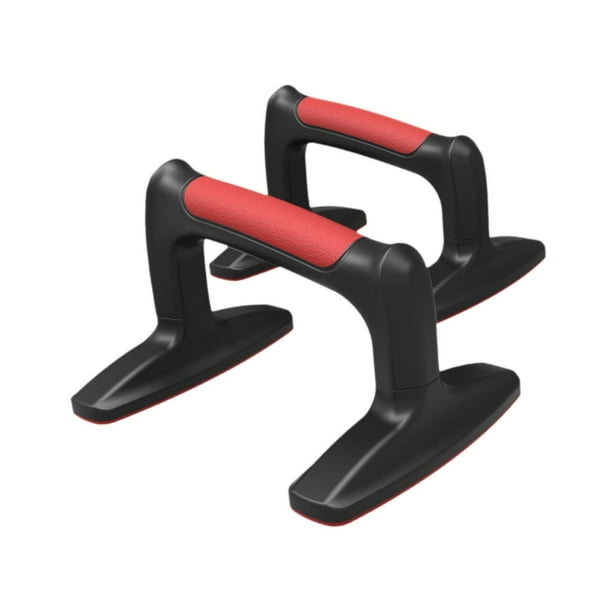 2 soportes para flexiones antideslizantes para entrenamiento muscular, prácticos, multifuncionales y compactos. rojo