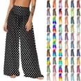 thumbnail image 1 of Pincandy Women See Through Sheer Mesh Pants Beach Swimsuit Bikini Bottom Cover up Party Club Elastic High Waist Wide Leg Pants, 1 of 7