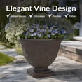 thumbnail image 4 of Sunnydaze Darcy 16" x 16" x 13" Round Rust Polyresin Outdoor Planter Pot, 4 of 14