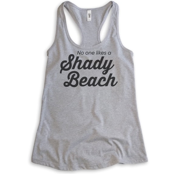 No One Likes A Shady Beach Tank Top, Ladies Racerback Tank Top, Cute Vacation Tank, Beach Tank, Heather Gray, XX-Large