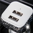 thumbnail image 4 of Riwesomey Enchufe del de coche de coche de diamante hecho a mano Accesorios de coche de coche USB de cristal ostentoso Vehículos, repuestos y accesorios Mis Numero 3 Riwesomey VI008713-03, 4 of 6