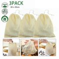thumbnail image 1 of 3x Organic Cotton Nut Milk Bag Reusable Food Strainer Brew Coffee Cheese Cloth, 1 of 5