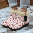 thumbnail image 3 of Psesaysky Strawberry Pink Snow Boots for Girls Ladies Winter Warm Ankle-Protect Plush Short Booties Size 6-12, 3 of 7