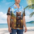 thumbnail image 3 of Fotbe Snowy Mountain Photography Bear Camisa Hawaiana para Hombre Unisex – Camisa Casual de Verano con Botones de Manga Corta de Algodón y Lino,Large, 3 of 7