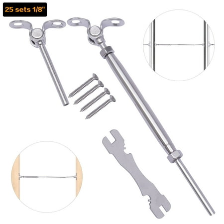 

25pcs 1/8 Cable Stainless Steel Cable Railing Hardware Kit Set for Deck Stair