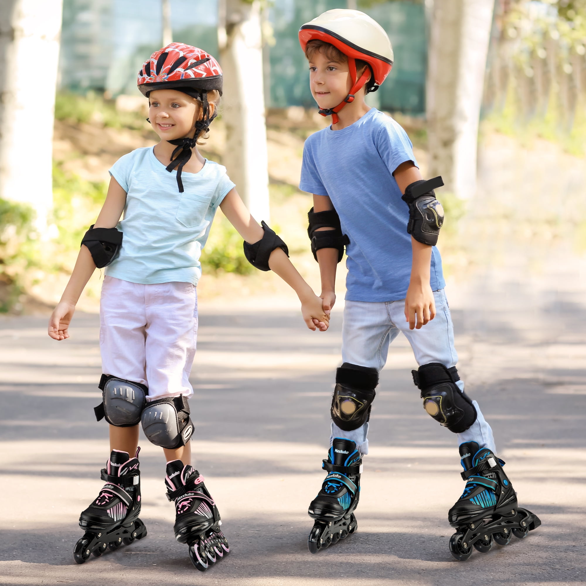 TaroKitc Adjustable Inline Skates with All Light Up Wheels for Kids, Girls and Boys, Size 10C-13C