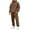Brown, variant on Men's Fleece-Lined Thermal Two-Piece Tracksuit Set, Solid Color Hoodie with Cuffed Joggers and Elastic Waist for Casual Outdoor Activities and Winter Sports,Army Green,L