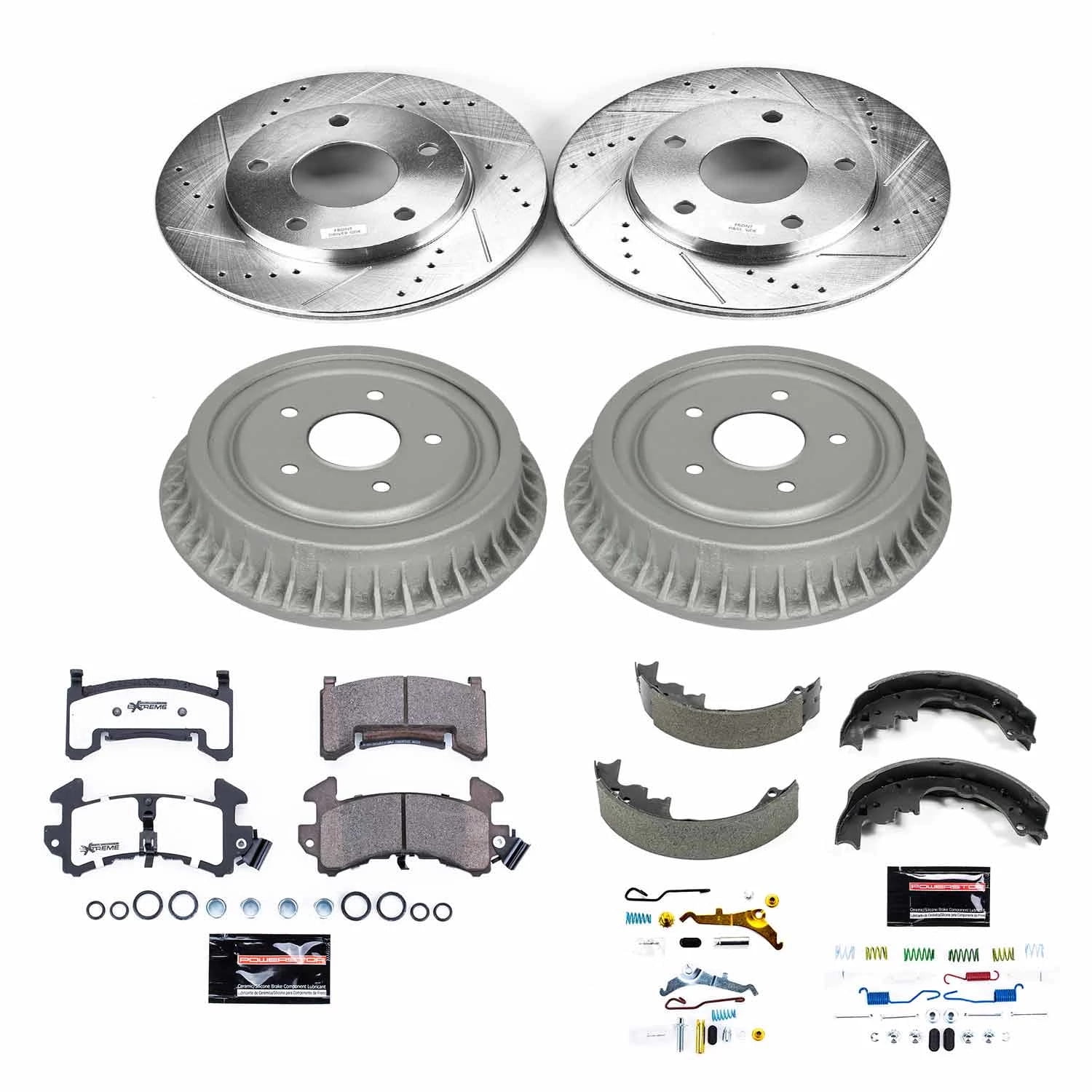 Power Stop Front and Rear Z26 Street Warrior Drum and Shoe Kit K15053DK-26