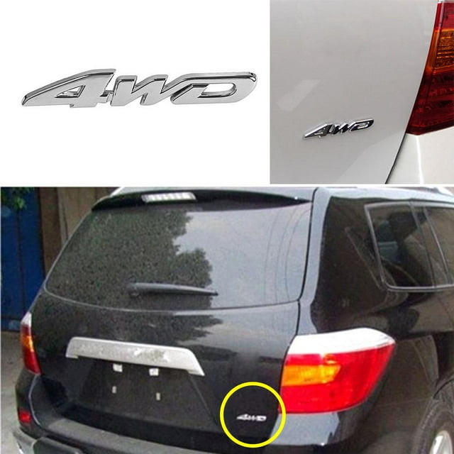 Etiqueta engomada de la insignia del emblema de la tapa del maletero de la etiqueta engomada de la puerta trasera del coche 4WD del metal cromado 3D