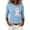 Light Blue, variant on Womens 3/4 Length Sleeve Tops Breast Health Awareness T-Shirt Rose Ribbon Support Encouragement Top