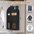 thumbnail image 2 of Abaima 2 Pcs 43" Heavy Duty Garment Bags for Travel 6.5" Gusseted Suit Bags for Closet Storage 2 Handles Hanging Clothes Bag with Pocket Mens Suit Cover for Shirts, Coats, Dresses, Suit Holder, 2 of 7
