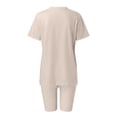 thumbnail image 6 of Riforla Womens Two Piece Outfits Short Sleeve Tops Short Pants Running Yoga Sport Sets Khaki M, 6 of 6