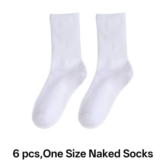 TELOLY Boys Crew Socks,Elastic Knitted Socks for Boys 6-8,Comfortable Upper Kids Socks,White