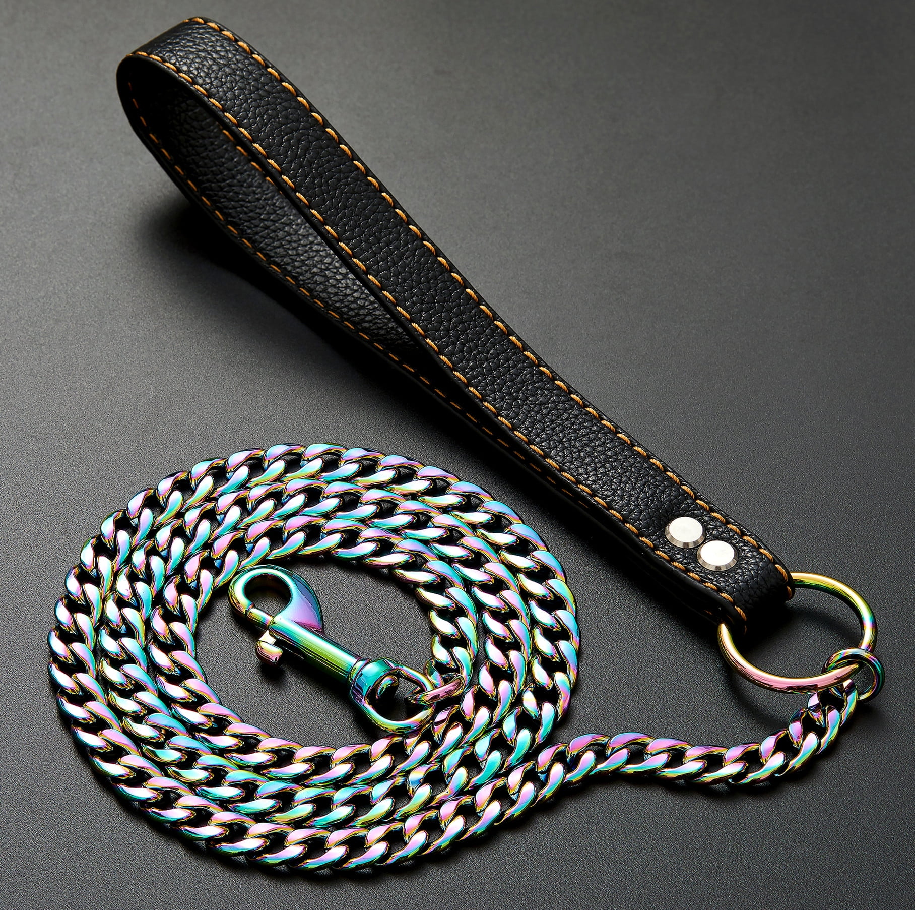 W/W Lifetime 4.3ft Strong Chew-Proof Metal Steel Multicolor Training Walking Pet Dog Chain Leash