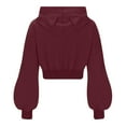 thumbnail image 5 of Kctaxy Hoodies for Women Long Sleeve Cre Wneck Pullover Sweatshirt Solid Color Causal Loose Cute Ear Hoodies Fall Winter Trendy with Pockets, 5 of 6