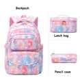 Forestfish Purple Star Print Kids School Backpacks Set for Teen Girls