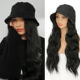 thumbnail image 2 of DOPI Fisherman Cap Hair Wave Curly Hairstyle Adjustable Wig Hat Attached Long Hair, 2 of 7