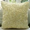 thumbnail image 3 of Throw Pillow Covers, Ivory Throw Pillows Cover Couch, Textured Ribbon Pillows Cover, 18x18 inch (45x45 cm) Throw Pillows Cover, Square Silk Pillows Cover, Solid - Thats Satin Ribbon, 3 of 3