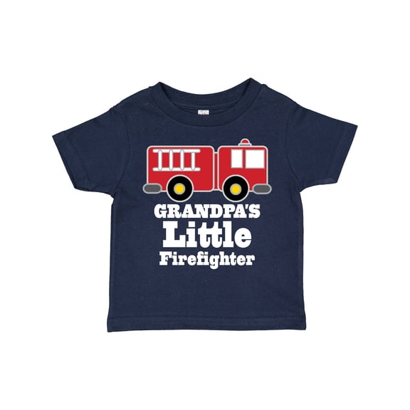 Inktastic Grandpa Little Firefighter Boys Fire Truck Boys Toddler T-Shirt