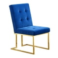 thumbnail image 3 of 2 Blue Velvet Dining Chair - Modern Gold Base, No Installation Required, Ready To Use Of 2 , Finish Blue, Required, 3 of 6