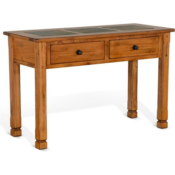 Pemberly Row Modern 48" Transitional Wood Sofa Table in Rustic Oak