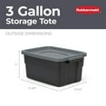 thumbnail image 2 of Rubbermaid Roughneck Tote 3 Gal Storage Container, Black/Gray (6 Pack), 2 of 7